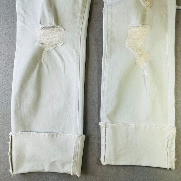 Current/Eliott Relaxed Cuffed Boyfriend Jean Size 31 White Distressed - Picture 8 of 12